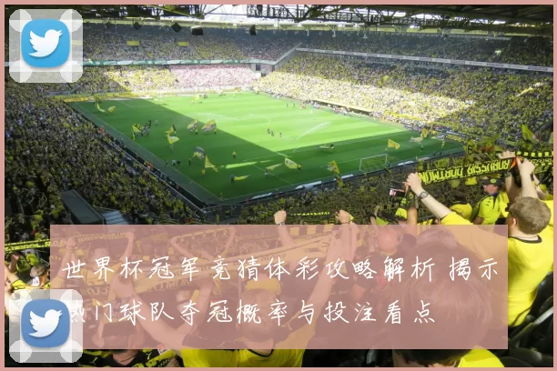 世界杯冠军竞猜体彩攻略解析 揭示热门球队夺冠概率与投注看点